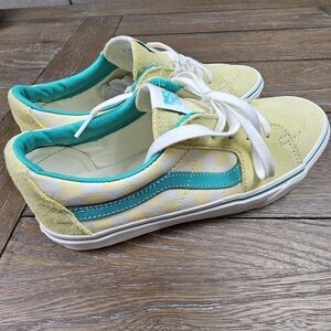 Vans Sk8-Low Checkerboard Banana Cream Sneakers, Men's Size 8.5, Women's 10